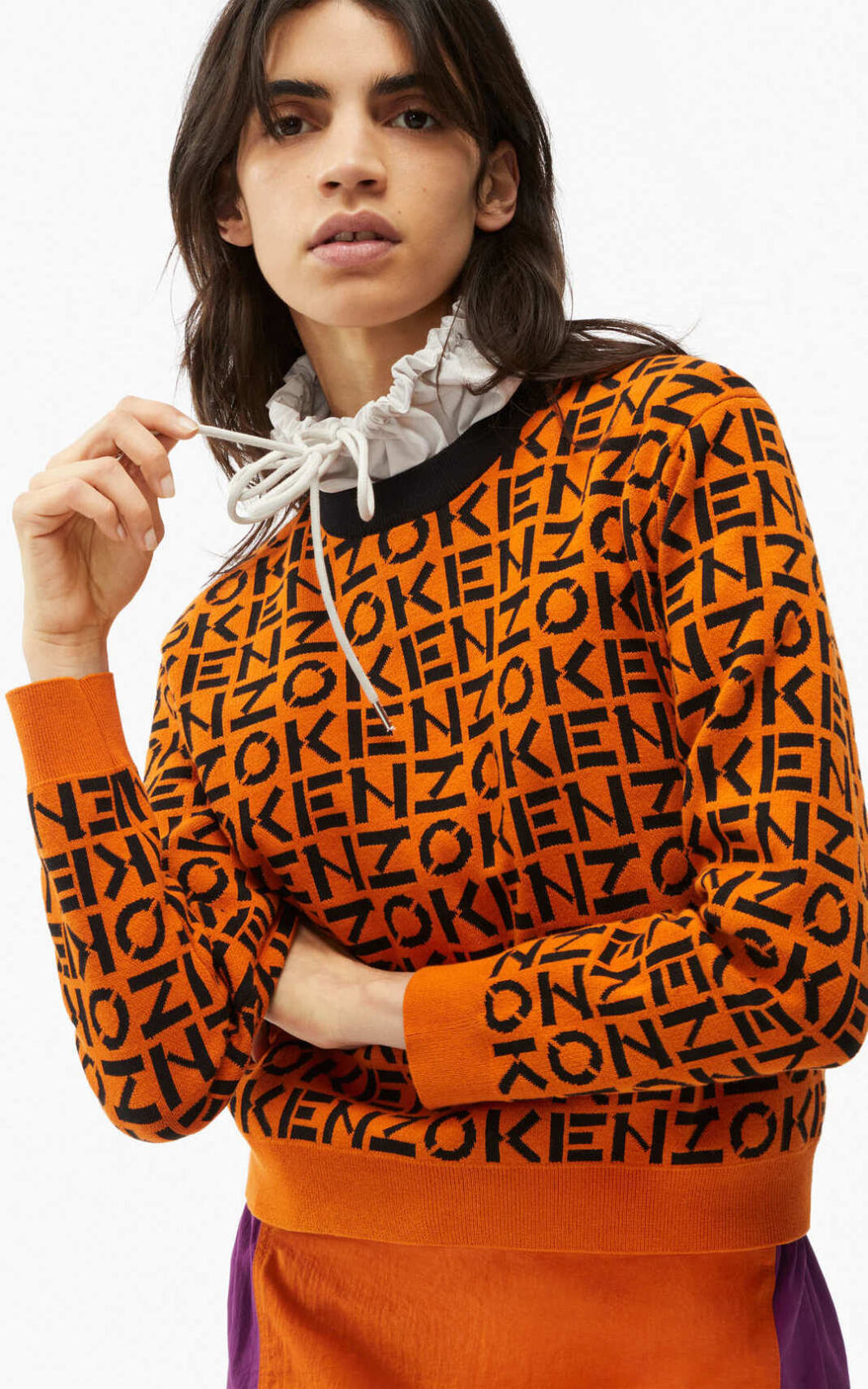 Kenzo Sport monogram Ženska Pulover Globoko Oranžna SI-0133114